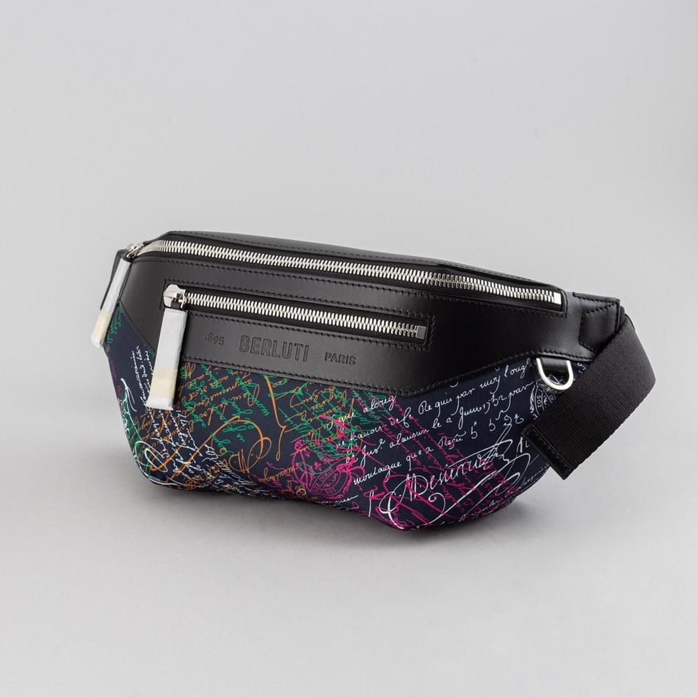 Berluti  2019 Chest bag/ waist bag signature print soft leather/ nylon m…
